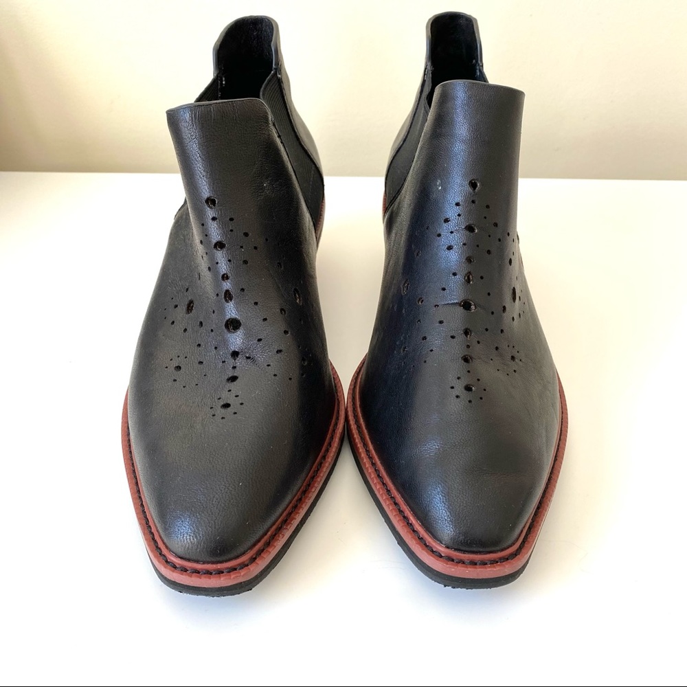 Kelsi Dagger Brooklyn Crestone Black Leather Cutout Booties 7.5
